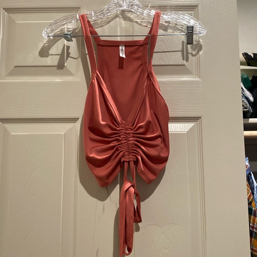 Ruched Coral Tank Top